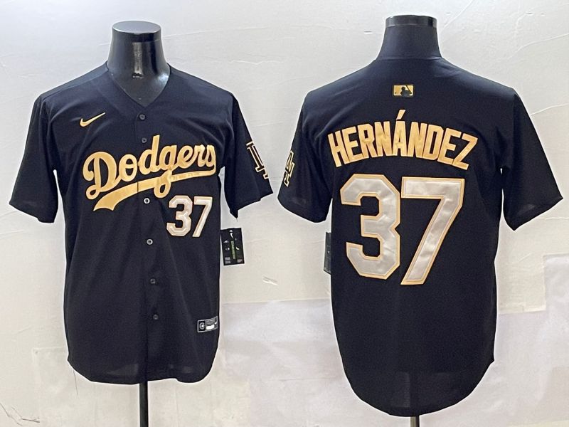 Men Los Angeles Dodgers #37 Hernandez Black Gold Game Nike 2025 MLB Jersey style 1->los angeles dodgers->MLB Jersey